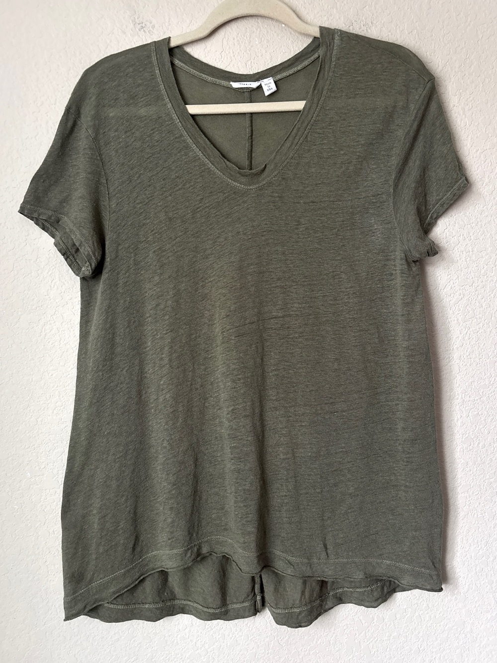 Wilt Boho Linen V-Neck High Low Hemline Shirt